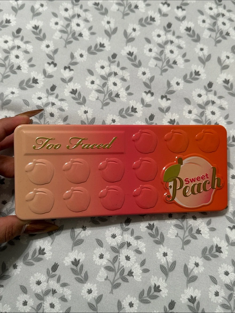 Too Faced Sweet Peach Eyeshadow Palette — Peach, Pink, Brown, Gold, Coral